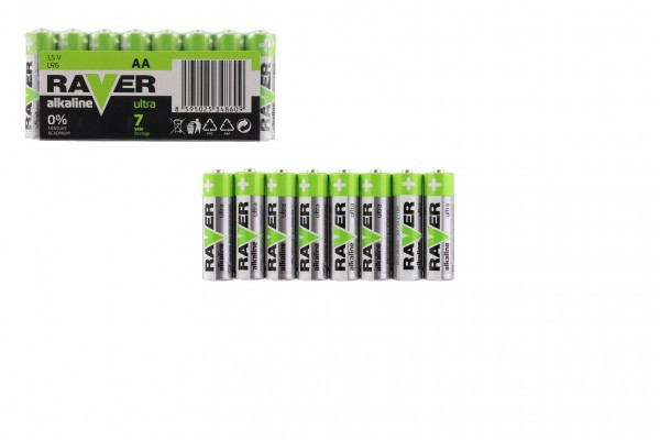 Baterie RAVER LR6/AA 1,5 V alkaliczne ultra 8 szt w folii