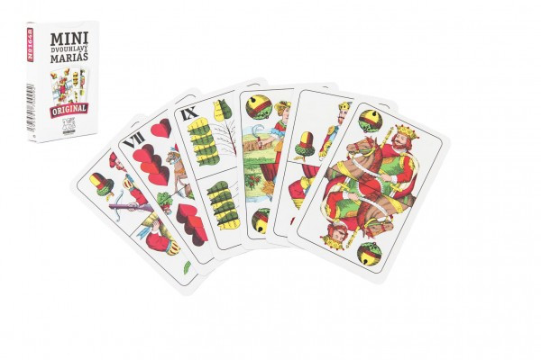 Mariáš MINI dvojhlavý spoločenská hra karty 32ks v papierovej krabičke 5x7cm