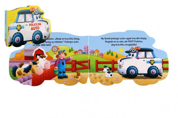 Knižka leporelo Policajné auto CZ text 20x19,5 cm