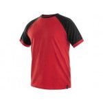 T-shirt CXS OLIVER, krótki rękaw, czerwono-czarny, rozmiar M