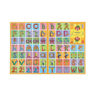 Papierowa gra planszowa Pexeso Alfabet 32 pary obrazków o wymiarach 21,5 x 31,5 cm