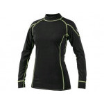 T-shirt REWARD, funkcjonalny, długi rękaw, damski, czarno-zielony, rozmiar L