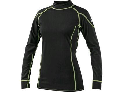 Tričko REWARD, funkční, dlouhý rukáv, dámské, černo-zelené, vel. L