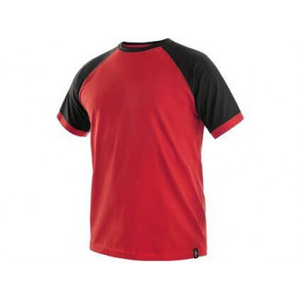Tričko CXS OLIVER, krátky rukáv, červeno-čierne