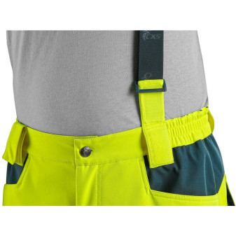 Kalhoty CXS BEDFORD, výstražné, pánské, softshell, žluto-petrolová, vel. 48