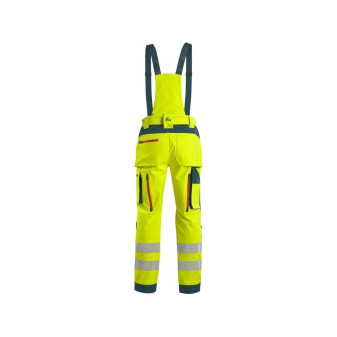 Kalhoty CXS BEDFORD, výstražné, pánské, softshell, žluto-petrolová, vel. 56