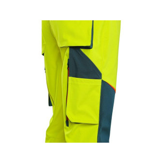 Kalhoty CXS BEDFORD, výstražné, pánské, softshell, žluto-petrolová, vel. 64