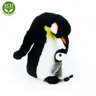 Pluszowy pingwin z dzieckiem 22 cm EKOLOGICZNY