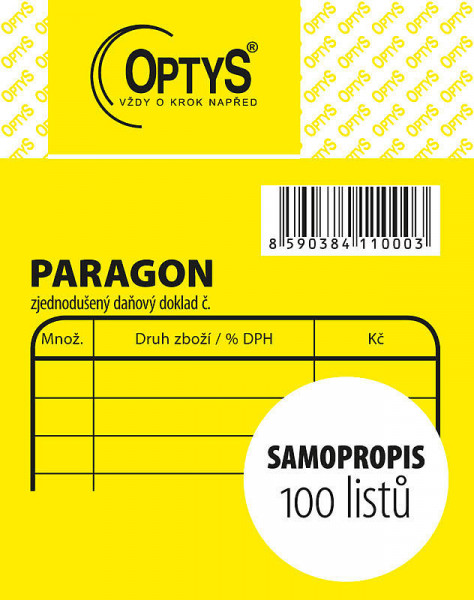 OP 1100 Paragon 7,5 x 9,5cm samopropisovací 100 listů