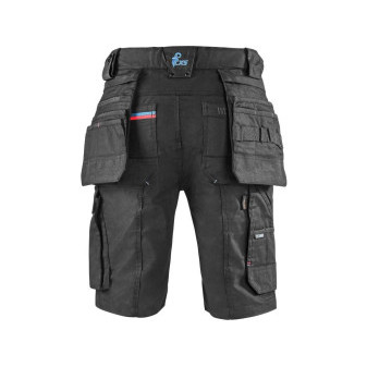Kraťasy CXS LEONIS, pánské, černé s modro/červenými doplňky