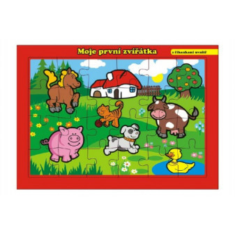 Puzzle deskové Moje první zvířátka farma 26x17cm 24 dílků MPZ
