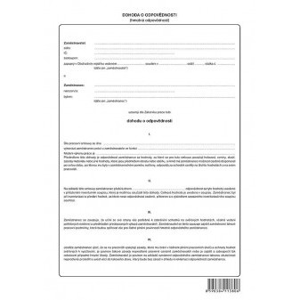 OP 1138 Umowa o odpowiedzialności materialnej Pusta kartka formatu A4