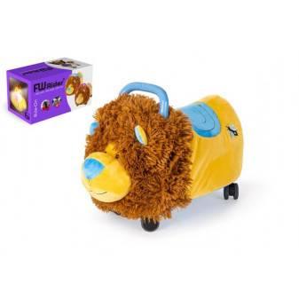 Odrážedlo FUNNY WHEELS Rider Ride-On lvíček 50cm plyšový modrý nosn. 25kg v krabici 49x30x23cm 1