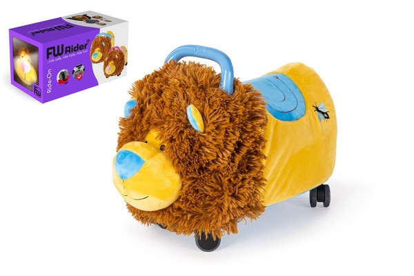 Odrážadlo FUNNY WHEELS Rider Ride-On levíček 50cm plyšový modrý nos. 25kg v krabici 49x30x23cm 1
