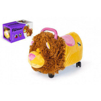Odrážedlo FUNNY WHEELS Rider Ride-On lvíček 50cm plyšový růžový nosn. 25kg v krabici 49x30x23cm