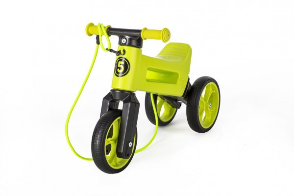 Odrážedlo FUNNY WHEELS Rider SuperSport zelené 2v1+popruh, výš. sedla 28/30cm nos. 25kg 18m+ v s