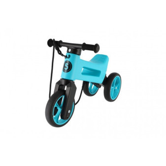 Odrážedlo FUNNY WHEELS Rider SuperSport tyrkys 2v1+popruh, výš. sedla 28/30cm nos. 25kg 18m+ v s