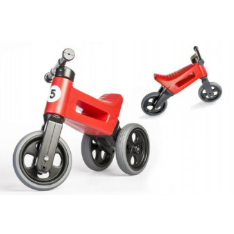 Odrážadlo FUNNY WHEELS Rider Šport červené 2v1, výška sedla 28/30cm nosnosť 25kg 18m+ v sáčku