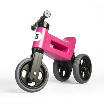 Odrážedlo FUNNY WHEELS Rider Sport růžové  2v1, výška sedla 28/30cm nosnost 25kg 18m+ v krabici
