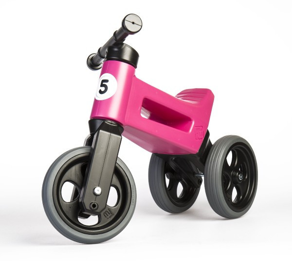 Odrážadlo FUNNY WHEELS Rider Šport ružové 2v1, výška sedla 28/30cm nosnosť 25kg 18m+ v krabici