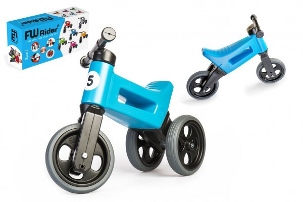 Odrážadlo FUNNY WHEELS Rider Šport modré 2v1, výška sedla 28/30cm nosnosť 25kg 18m+ v krabici