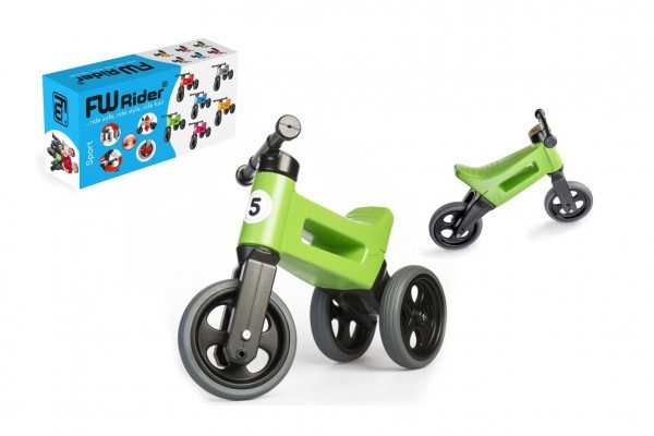 Odrážadlo FUNNY WHEELS Rider Šport zelené 2v1, výška sedla 28/30cm nosnosť 25kg 18m+ v krabici