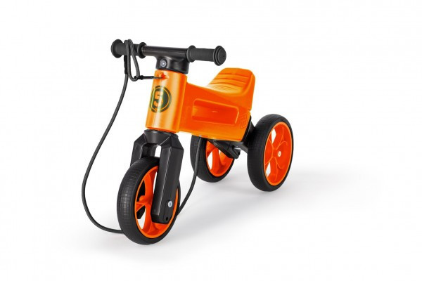 Odrážedlo FUNNY WHEELS Rider SuperSport oranž. 2v1+popruh, výš. sedla 28/30cm nos. 25kg 18m+ v s