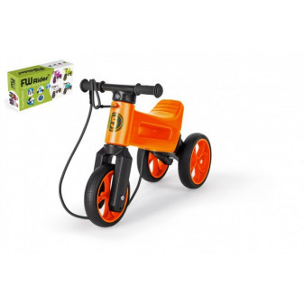 Odrážedlo FUNNY WHEELS Rider SuperSport oranž. 2v1+popruh, výš. sedla 28/30cm nos. 25kg 18m+ v k