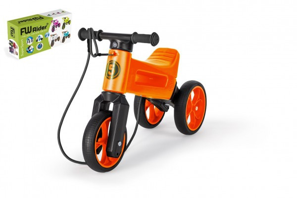 Odrážadlo FUNNY WHEELS Rider SuperSport oranž. 2v1+popruh, vyššie. sedlá 28/30cm nos. 25kg 18m+ vk