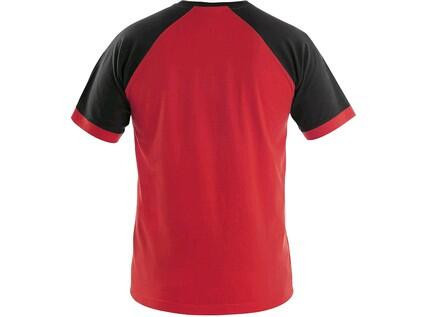 Tričko CXS OLIVER, krátký rukáv, červeno-černé, vel. L