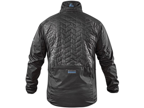 Bunda CXS LEONIS II, pánská, černá s HV modro/červenými doplňky, vel. 2XL