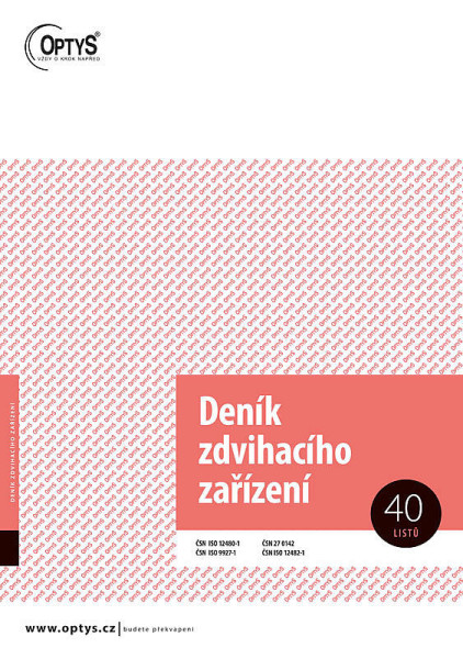 OP 1227 Deník zdvihacího zařízení A4 40 listů