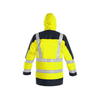 Bunda CXS LONDON, výstražná, 5 V 1, pánská, žluto-modrá, vel. 2XL