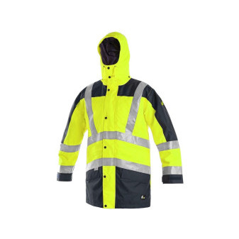 Bunda CXS LONDON, výstražná, 5 V 1, pánská, žluto-modrá, vel. 3XL