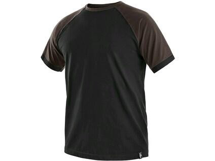 Tričko CXS OLIVER, krátky rukáv, čierno-hnedé, veľ. 2XL