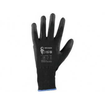 Rękawiczki CXS BRITA BLACK, zanurzone w poliuretanie