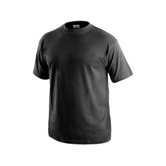 Tričko CXS DANIEL, krátký rukáv, černé (potisk), vel. 4XL