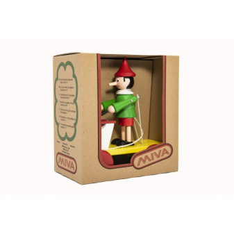 Pinocchio s xylofónom ťahacie drevo 20cm v krabičke