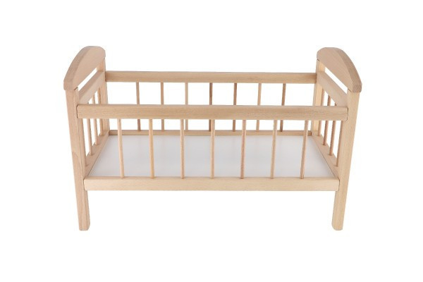 Łóżko dla lalek, drewno, wymiary 58,5x33x37,5 cm w woreczku