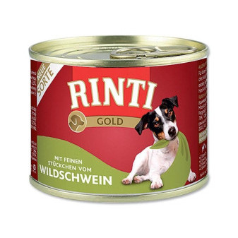Finnern Rinti Gold konzerva pro psy divočák kousky 185g
