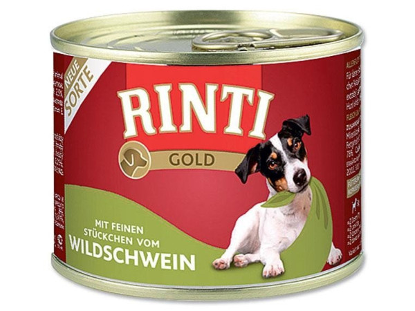 Finnern Rinti Gold puszka dla psów z dzika w kawałkach 185g