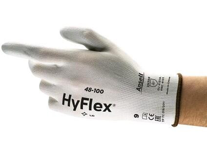 Rękawice ANSELL HYFLEX 48-100, zanurzone w poliuretanie