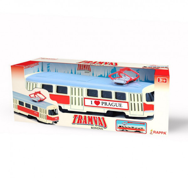 Kovová česká retro tramvaj 16 cm PRAGUE