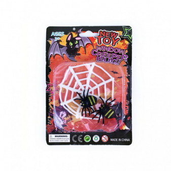 Pavučina s pavúkmi - dekorácia na Halloween