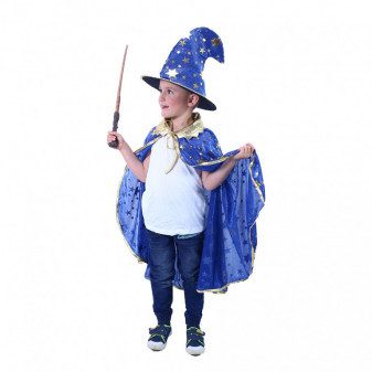 Detský plášť modrý s klobúkom