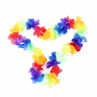 Náhrdelník Havaj barevné květy 100 cm