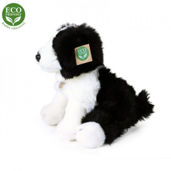 Plyšový pes border kolie sedící 30 cm ECO-FRIENDLY