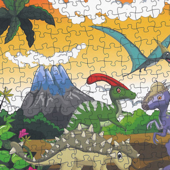 Puzzle dinozaury 208 szt 90x64 cm