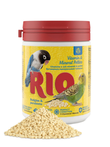 RIO vitaminové a minerální pelety pro andulky a střední papoušky 120g