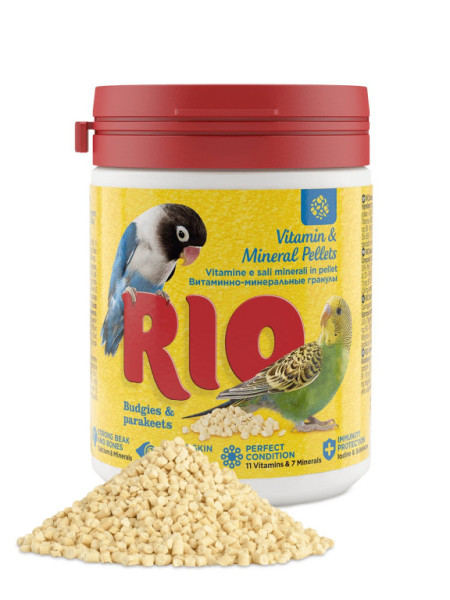 RIO vitaminové a minerální pelety pro andulky a střední papoušky 120g
